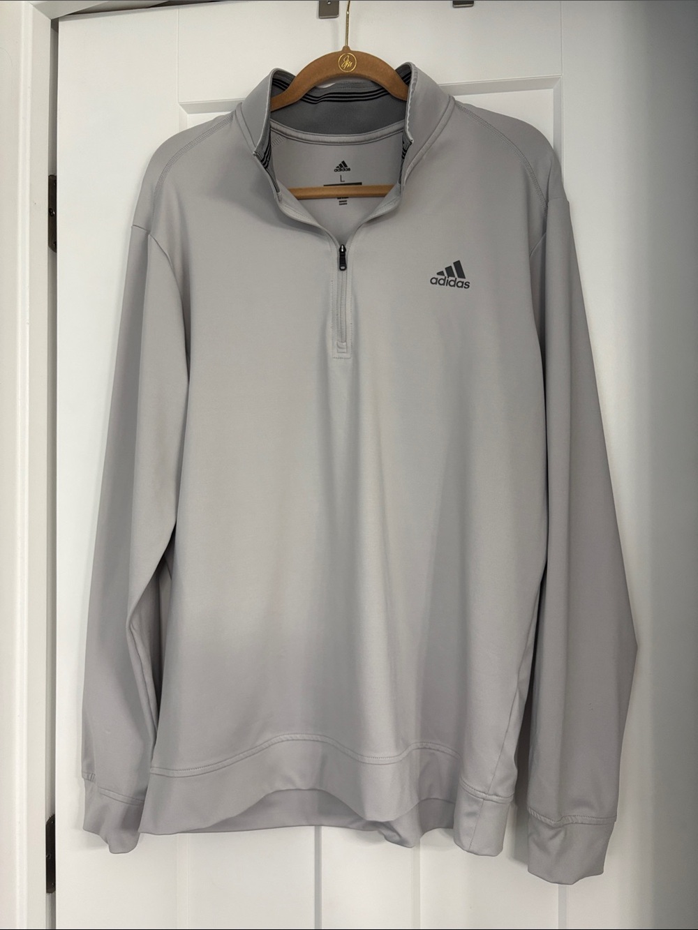 adidas Light Gray Quarter-Zip Pullover